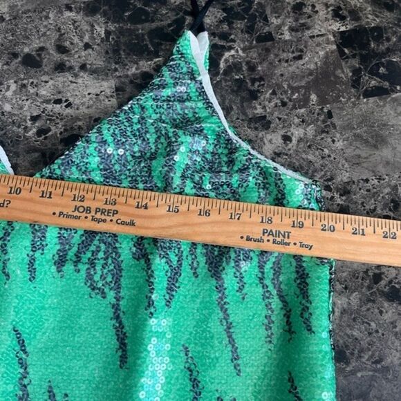 Women's Allover Sequins Green ‎ Party Mini Cami Dress - Picture 10 of 12